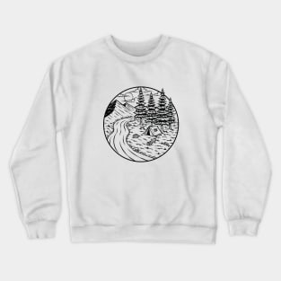 Camping in the Forest - Nature Lover Illustration - Hiking and Outdoor Camping Art Crewneck Sweatshirt